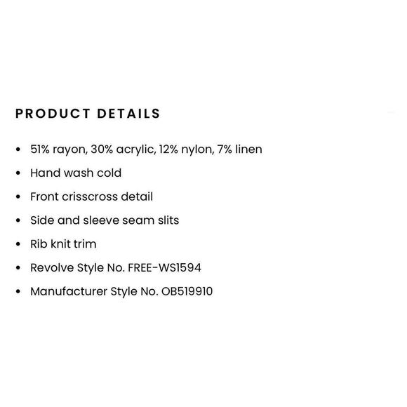 Free People Criss Cross Tunic Sweater V-Neck Long Sleeve Cream Size M - Picture 12 of 12